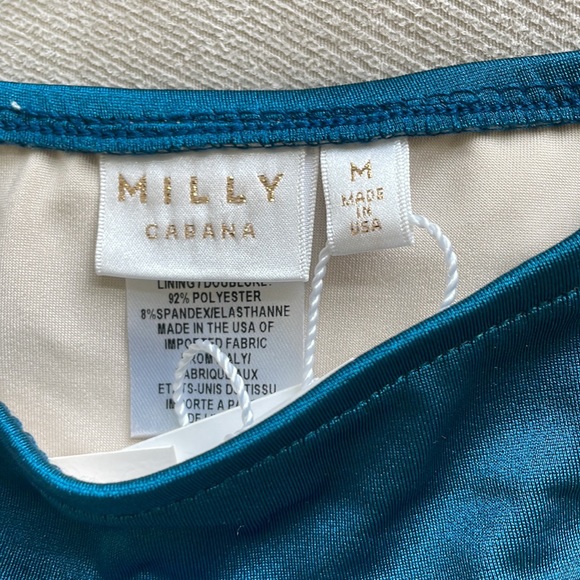 NWT Milly Cabana Womens Cabana Elba Bandeau Bikini Top & Bottom COLOR SeaGreen M - Picture 9 of 11